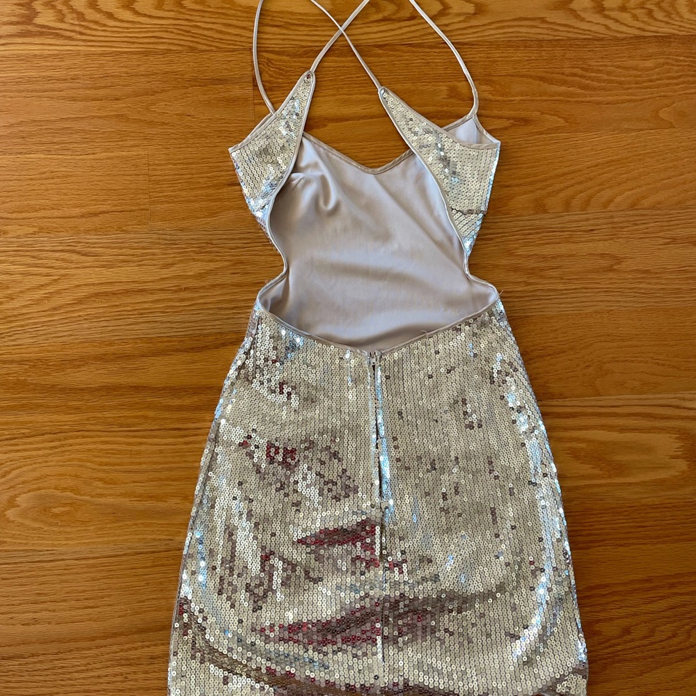 Gold Sequin Mini Dress - Picture 4 of 5